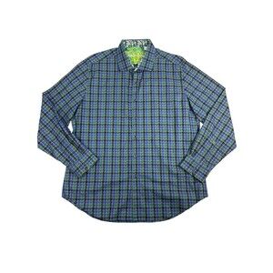 Robert Graham Multicolor Plaid Button-Up Shirt Long Sleeve Flip Cuff XL